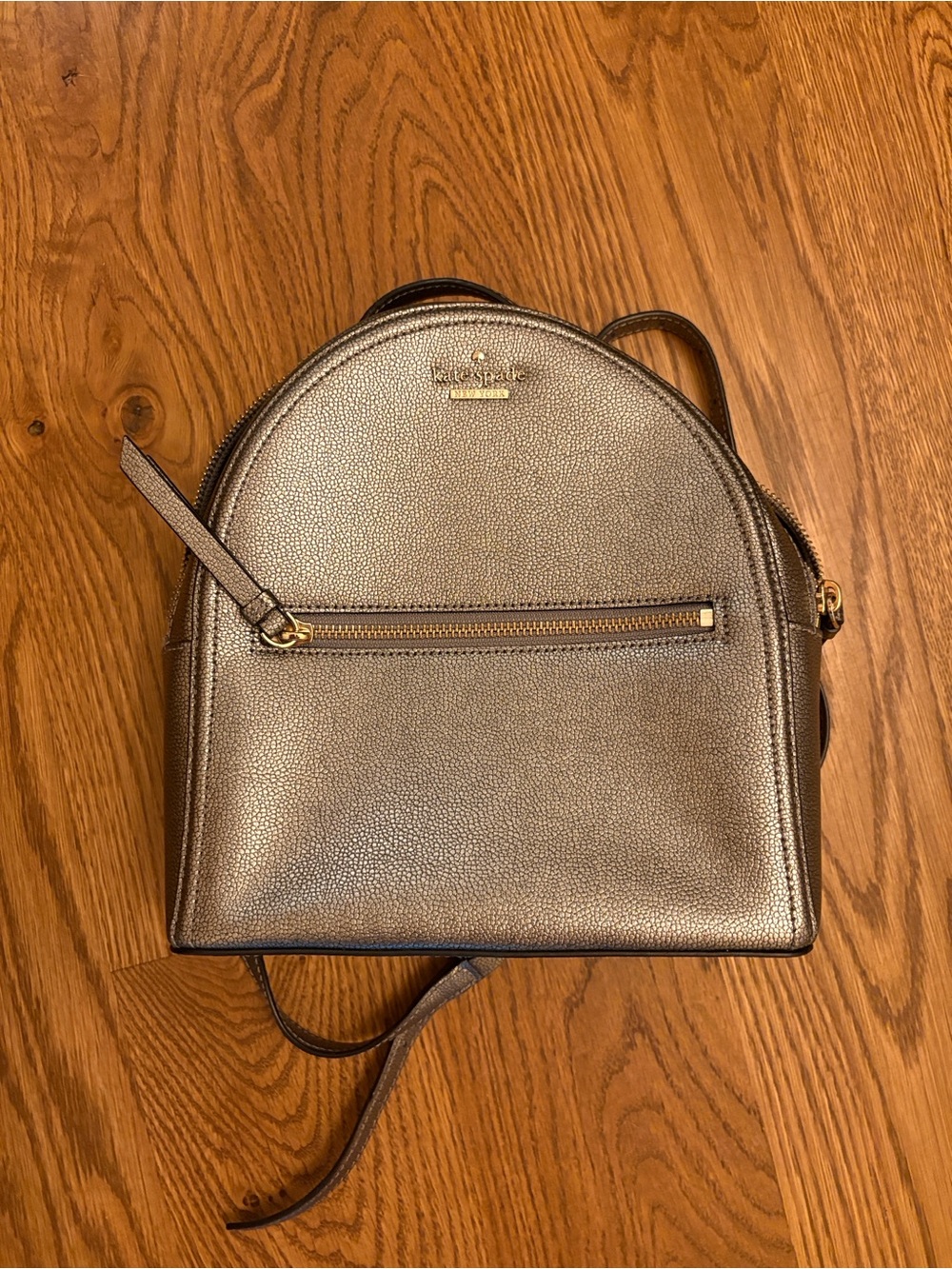 Kate Spade Patterson Drive Sammi Metallic Pewter Dome Backpack